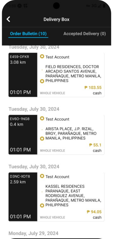 Order List at a Glance
