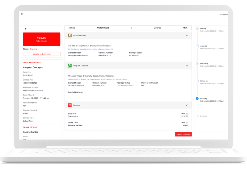 Real-Time Order Status Tracking